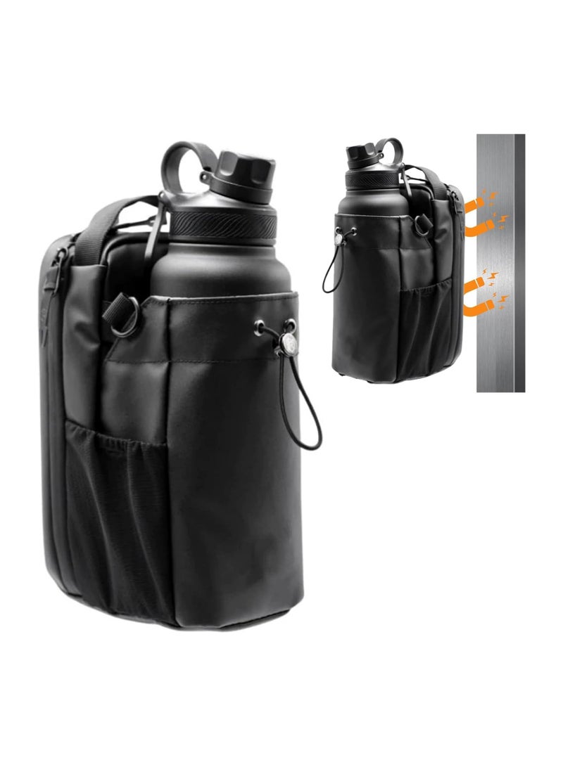 BlueFire Magnetic Fitness Gym Bag for Men & Women | Innovative CSling Magnetic Bottle Holder with Lockable Zippers, Water Bottle Pouch & Gym Organizer | Durable Travel Sling Backpack for Workout, Sports Gear, Motorcycle Tank Use & Everyday Essentials – Fits Bottles up to 46oz – Compact Crossbody Sling & Secure Gym Pouch – Model CSling-555 - Image 2