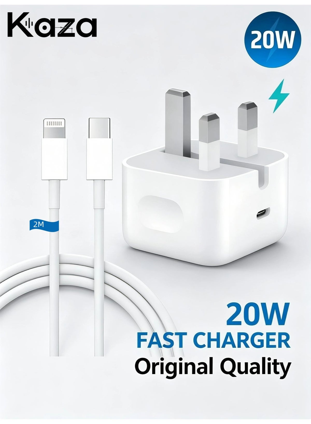Kaza Kaza iPhone Fast Charger With Usb C To Lightning Cable lightning ZBC3D920980DCB741A4C0Z