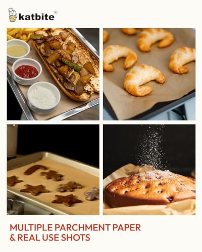 Katbite 120Pcs 8x12 inches Parchment Paper Sheets, Heavy Duty Unbleached Baking Paper, Pre-cut Parchment Paper for Baking, Air Fryer, Grilling, Steaming - Image 5