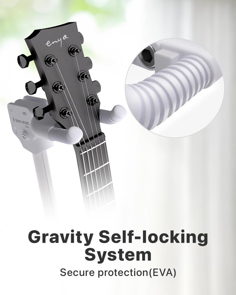enya Auto-Lock Guitar Stand - Heavy Duty Steel, 33lbs Capacity, 360Â° Non-Slip Base & Military Anti-Rust | 3-Second Setup, Foldable for Stage/Travel/Studio - Image 5