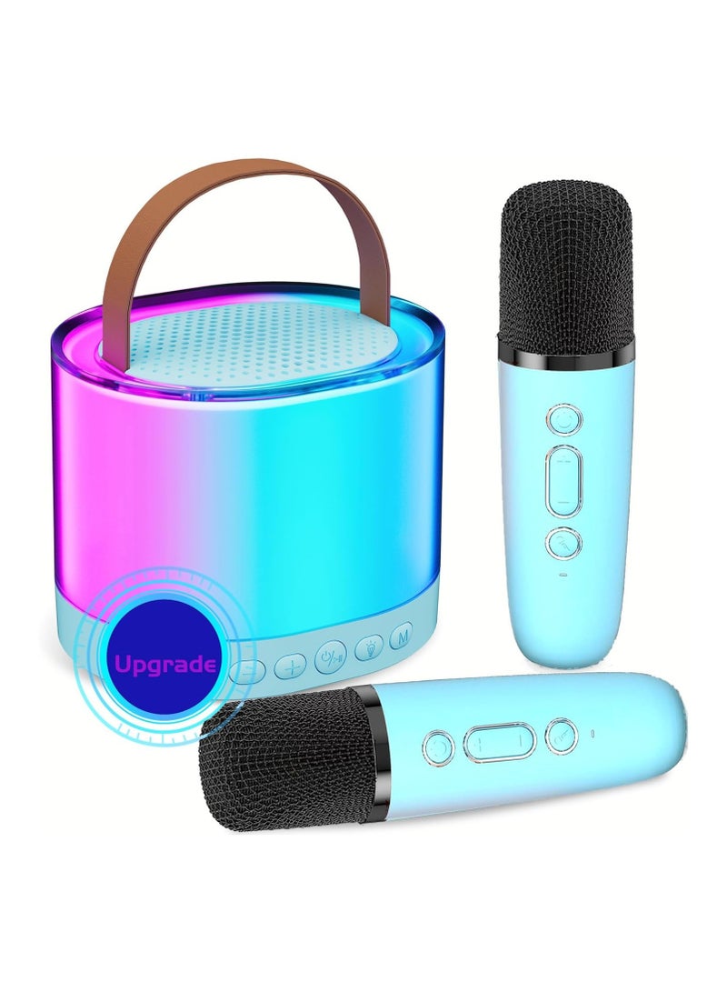K52 Portable Bluetooth Karaoke Speaker with 2 Wireless Microphones Blue  - Image 4