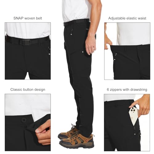 Arunlluta Hiking Pants for Men, Hiking Travel Pants Water-Resistant Mens Work Pants Stretch Quick Dry Lightweight - Image 3