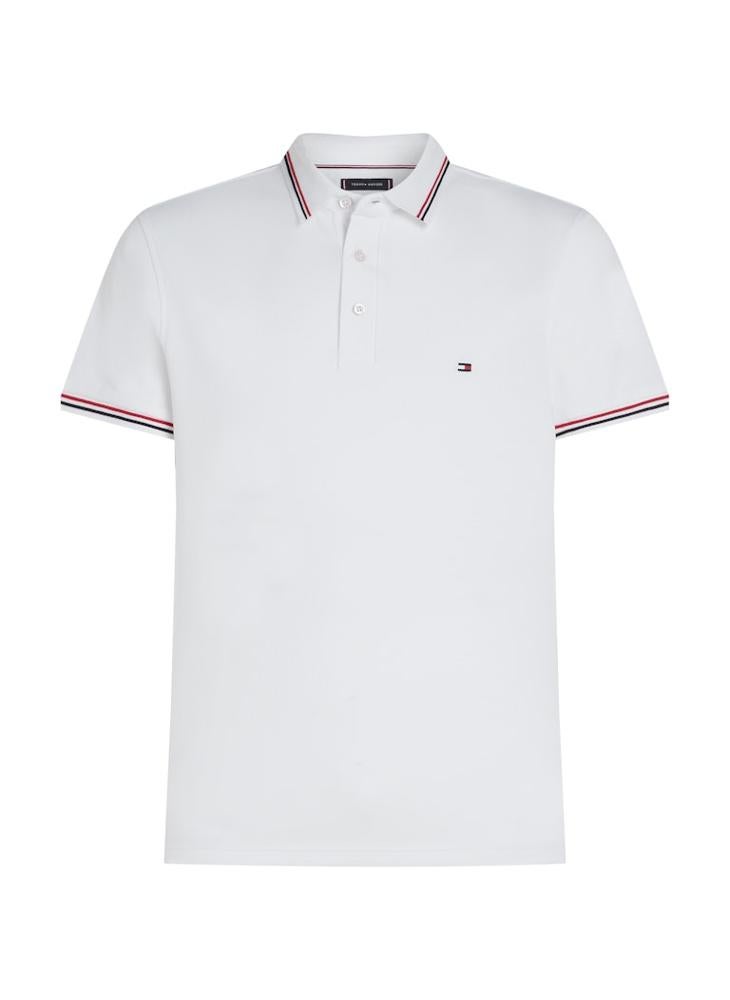 TOMMY HILFIGER Logo Print Tipped Polo Shirt  - Image 5