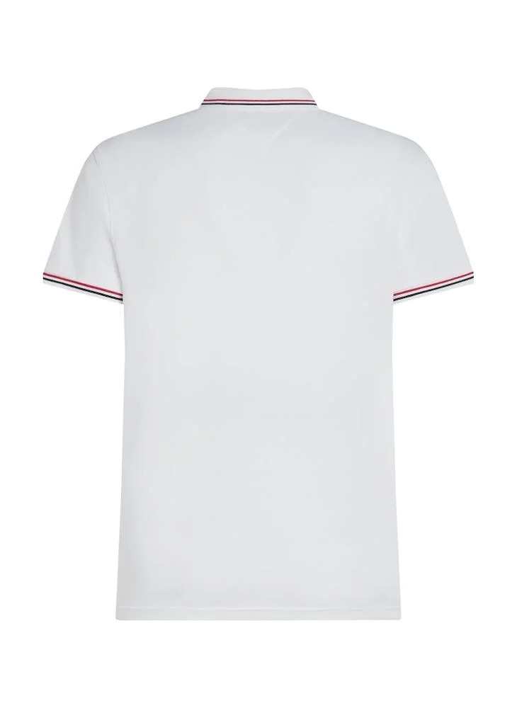 TOMMY HILFIGER Logo Print Tipped Polo Shirt