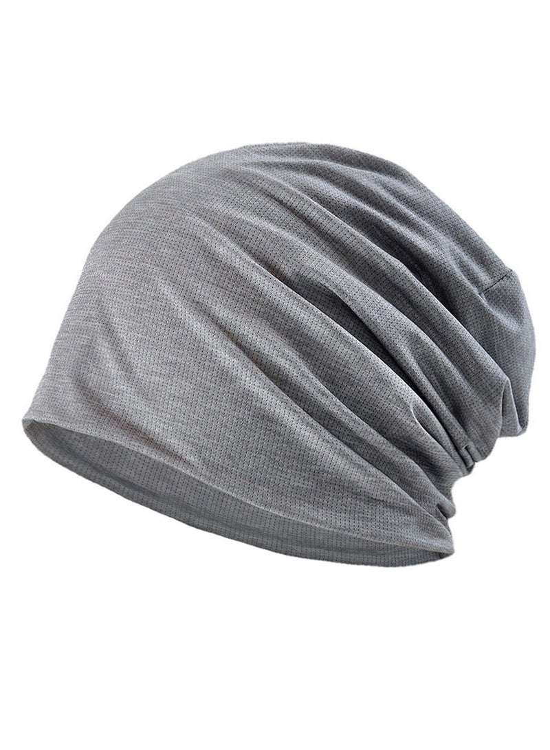 Loquat Infinity Scarf Headwear Cap Breathable Beanie Hat Grey 