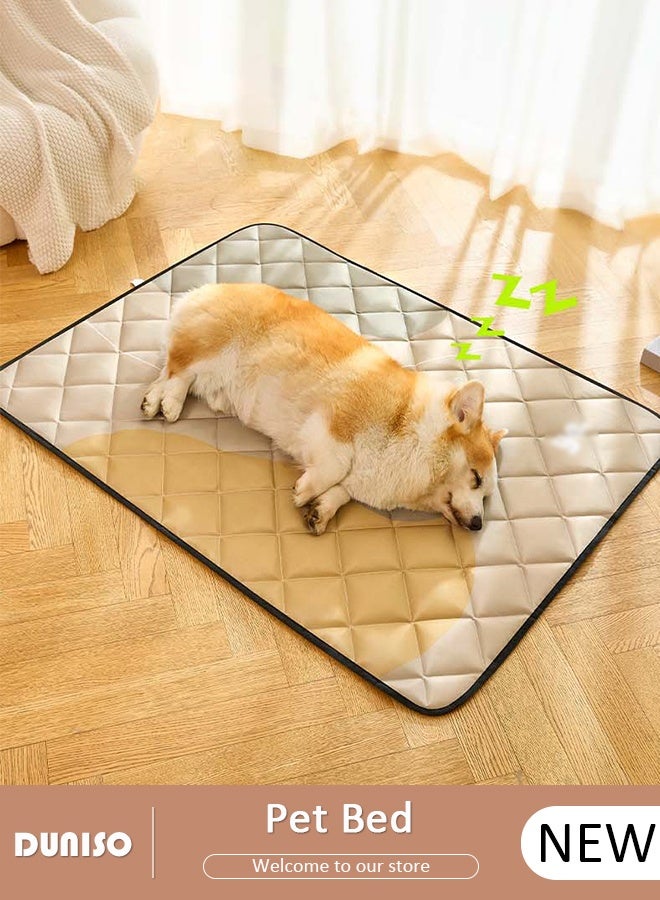 DUNISO حصيرة تبريد للكلاب مع تصميم غير قابل للانزلاق ومقاوم للماء من الداخل، سميكة جداً، قابلة للغسل في الغسالة للكلاب المتوسطة والكبيرة للاستخدام في الأقفاص والأسرة والأرائك والسيارات - Image 1