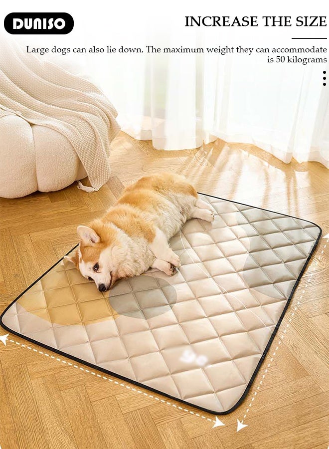 DUNISO حصيرة تبريد للكلاب مع تصميم غير قابل للانزلاق ومقاوم للماء من الداخل، سميكة جداً، قابلة للغسل في الغسالة للكلاب المتوسطة والكبيرة للاستخدام في الأقفاص والأسرة والأرائك والسيارات - Image 4