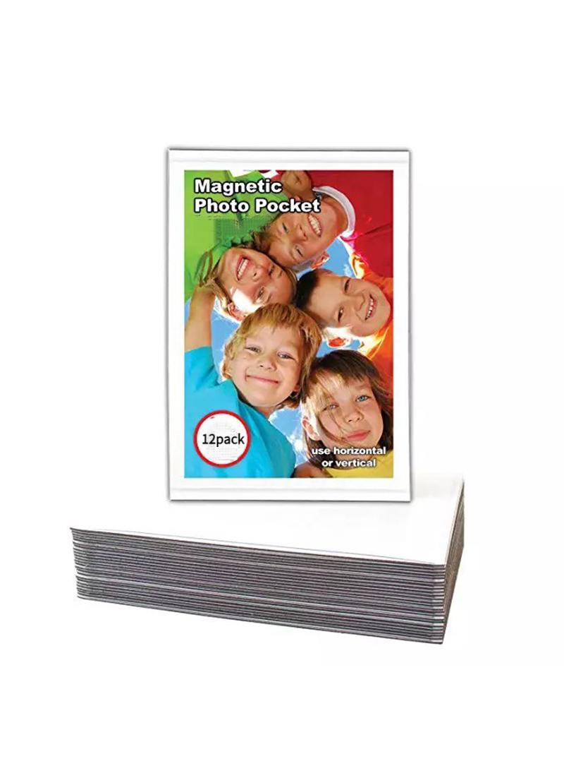 Y&D 12Piece 5*7inch white Transparent Creative Diy Magnetic Pvc Hollow Photo Frame Stickers  - Image 1