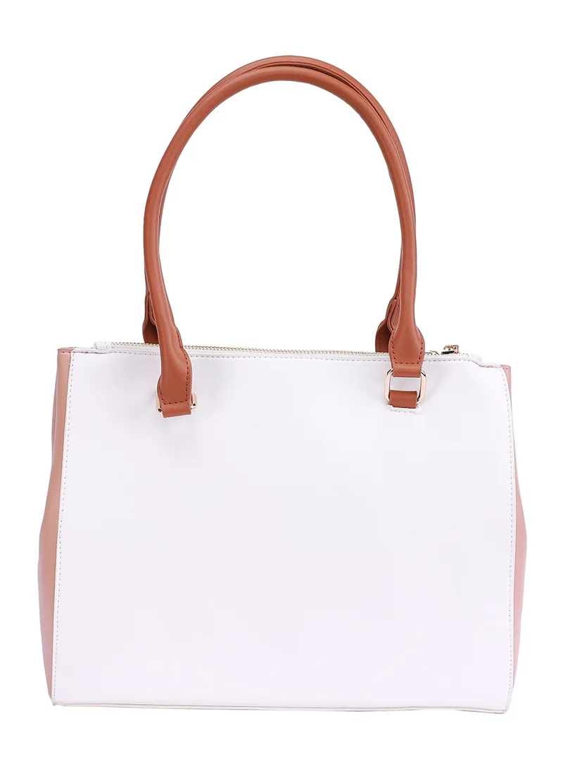 AMICA Bonita Leather Satchel Handbag for Women - White