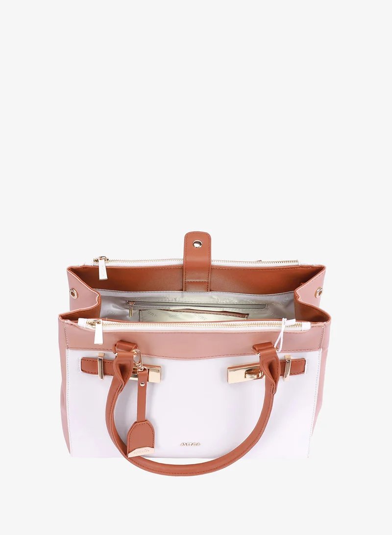 AMICA Bonita Leather Satchel Handbag for Women - White
