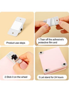 Y&D 24 Self-Adhesive Casters Mini Fixed Plastic Wheels for Storage Boxes Garbage Cans DIY Toy Car  - Image 3