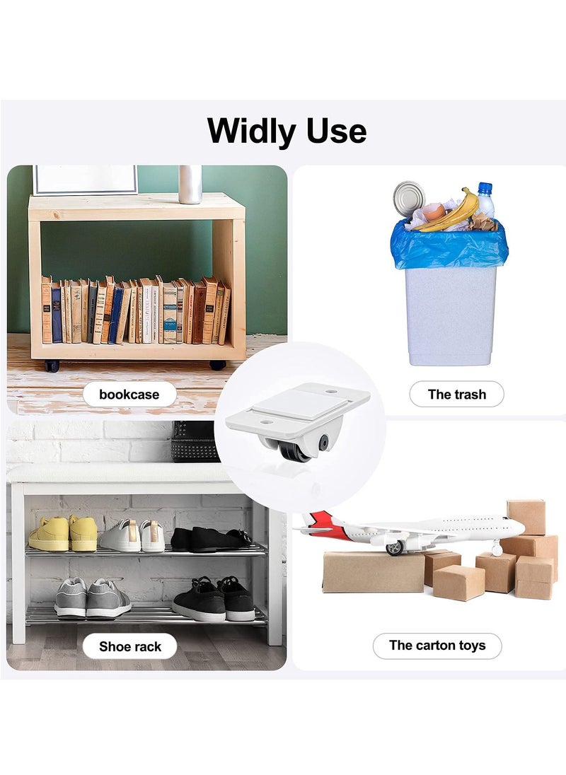 Y&D - 24 Self-Adhesive Casters Mini Fixed Plastic Wheels for Storage Boxes Garbage Cans DIY Toy Car - Image 1