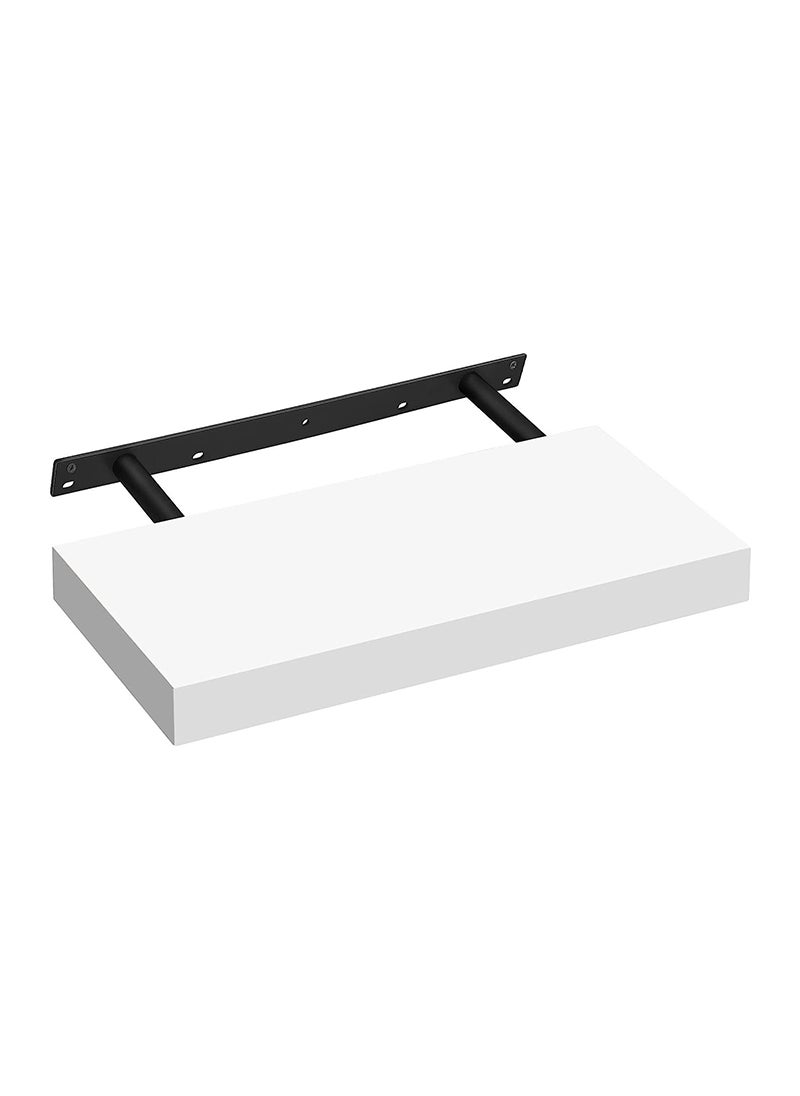 VASAGLE VASAGLE White LWS24WT Floating Shelf Wall-Mounted MDF Wall Shelf for Books, Photos, Living Room, Kitchen, Hallway, Bedroom, Bathroom (40x20x4cm)  - Image 1
