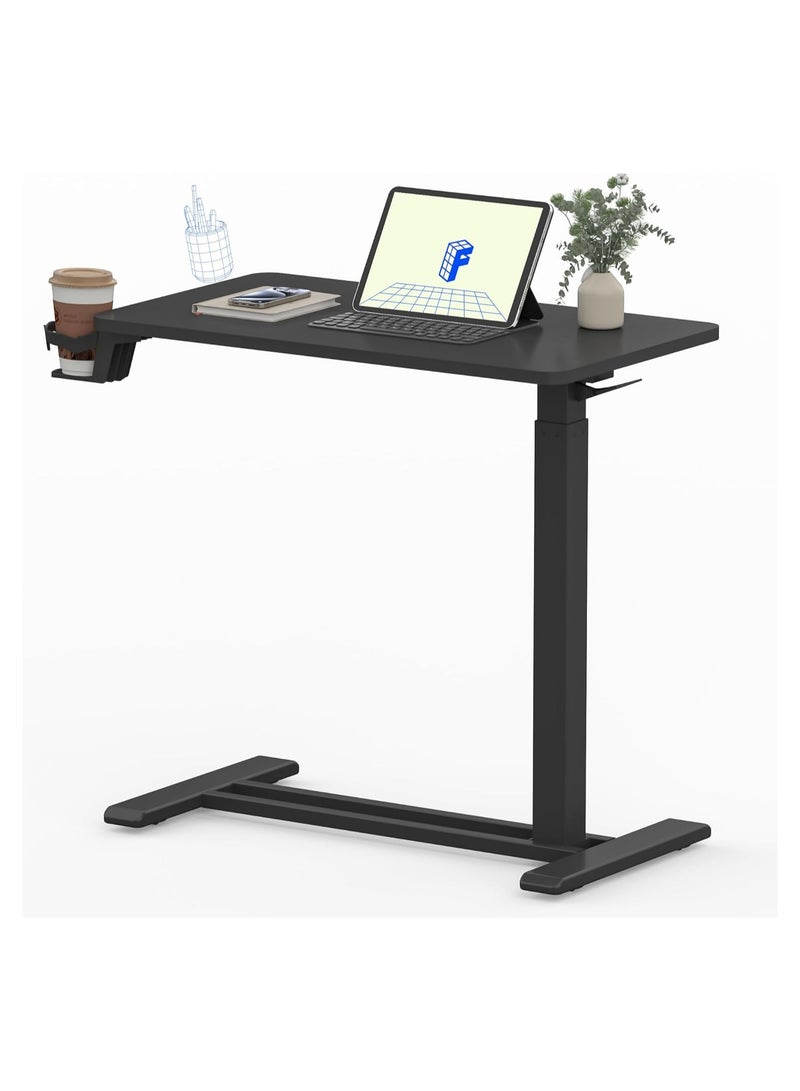Mahmayi Mobile Standing Desk with Wheels Height Adjustable Laptop Cart for Home and Office Workstations Perfect for Rolling and Easy Movement - Black - Image 1