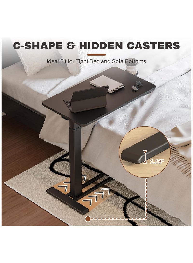 Mahmayi Mobile Standing Desk with Wheels Height Adjustable Laptop Cart for Home and Office Workstations Perfect for Rolling and Easy Movement - Black - Image 4