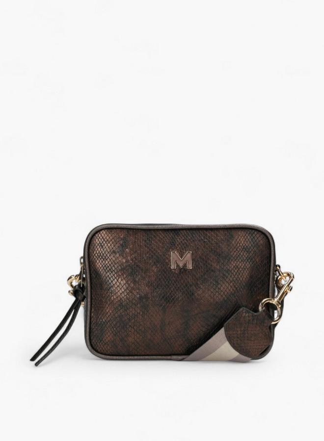 MEXX Textured Crossbody Bag with Striped Strap - Image 1