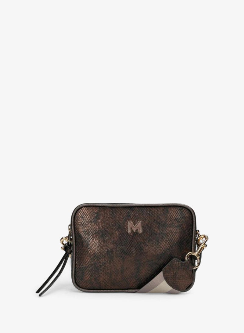 MEXX Textured Crossbody Bag with Striped Strap - Image 1