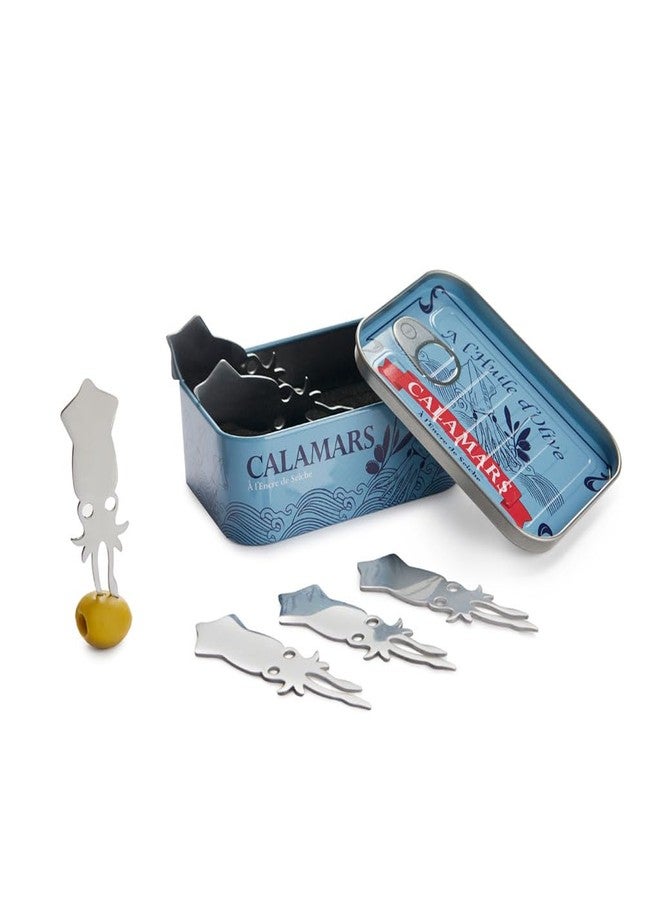 Balvi Fork Appetizer Conserverie Calamars Retro Design Canned Squid Can/INOX - Image 1