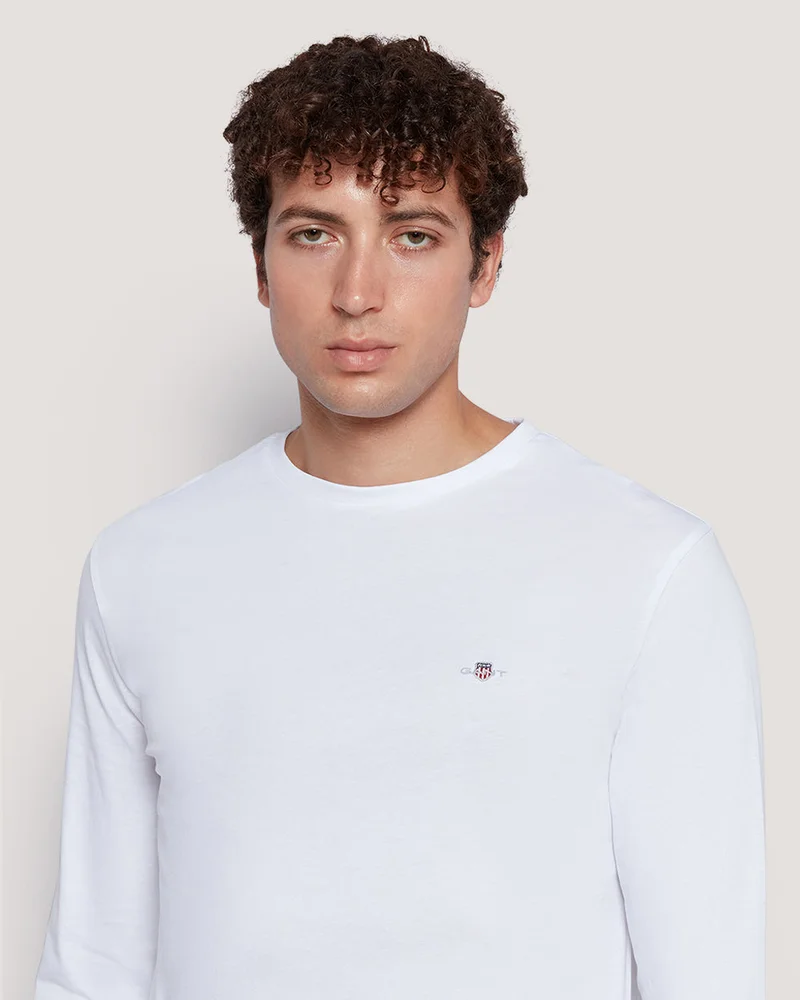 GANT Gant Men’S Long Sleeve Cotton T-Shirt With Shield Logo