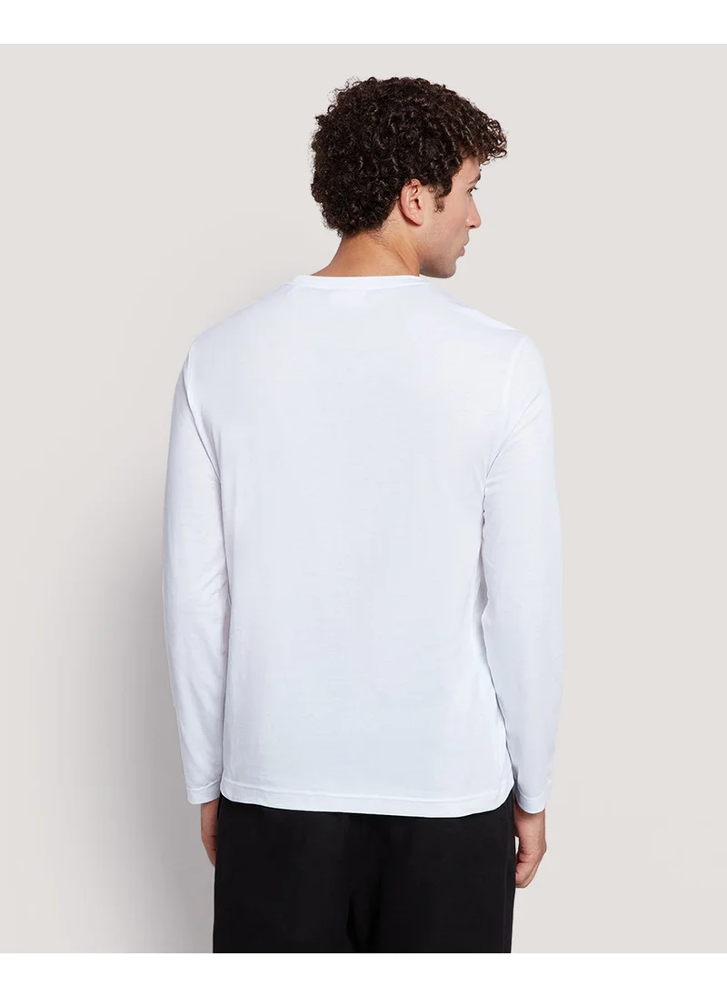غانت Gant Men’S Long Sleeve Cotton T-Shirt With Shield Logo