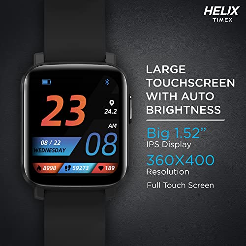 Helix METALFIT 2.0 smartwatch with Bluetooth Calling, 1.5" HD IPS Full-Touch Display, SPO2, Body Temperature & BP Measurement, 20 Sports Modes and Unlimited Watch Faces-Black - Image 3
