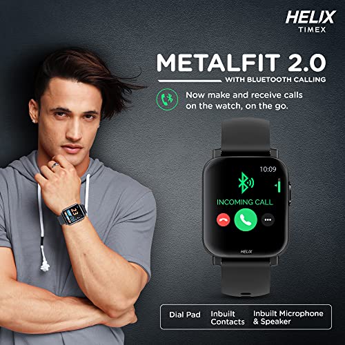 Helix METALFIT 2.0 smartwatch with Bluetooth Calling, 1.5" HD IPS Full-Touch Display, SPO2, Body Temperature & BP Measurement, 20 Sports Modes and Unlimited Watch Faces-Black - Image 2