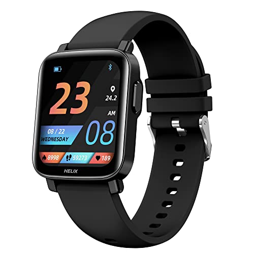 Helix METALFIT 2.0 smartwatch with Bluetooth Calling, 1.5" HD IPS Full-Touch Display, SPO2, Body Temperature & BP Measurement, 20 Sports Modes and Unlimited Watch Faces-Black - Image 1