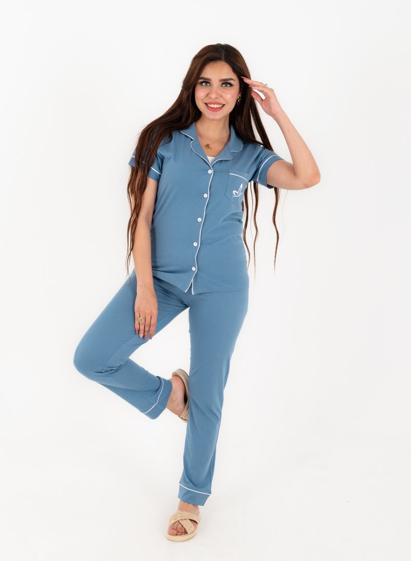 Lightweight Cotton Pajama – Stylish Women’s Nightwear Set  - Image 2