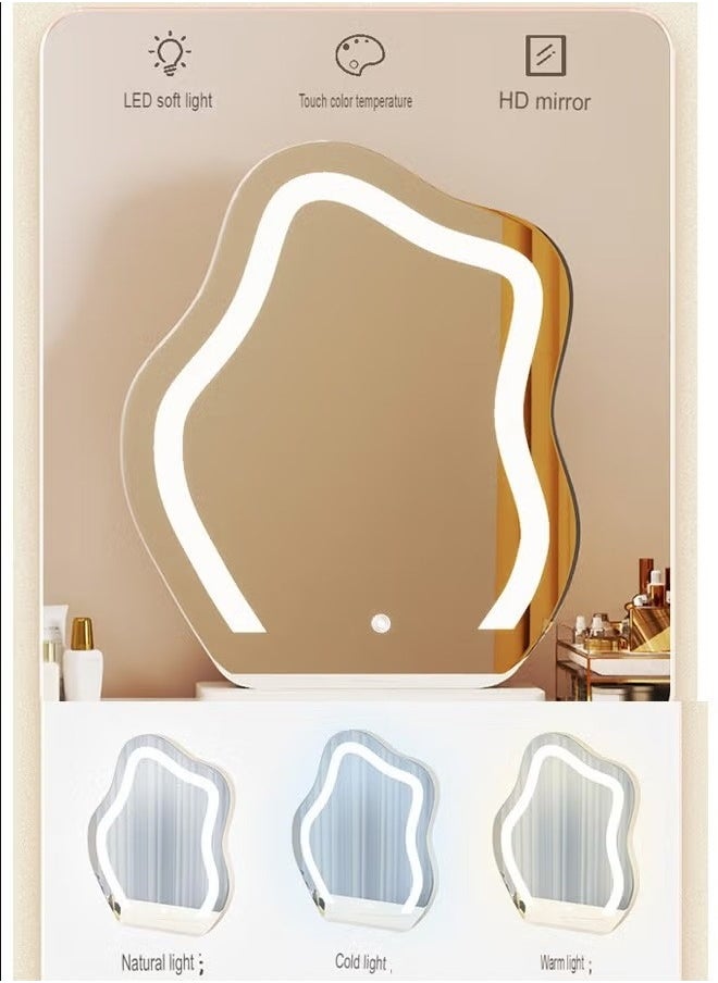 NKX Elegant and Efficient Smart Dressing Table for Contemporary Living Spaces with LED Mirror  - Image 5