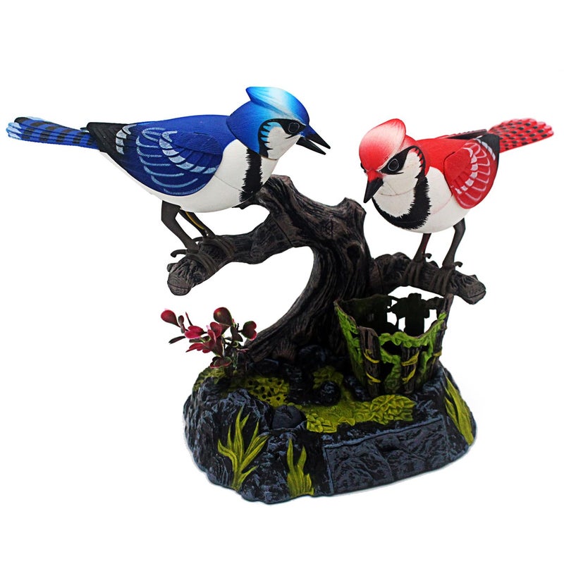Tipmant Simulation Electric Birds Toys Voice Controlled Electronic Animal Pets Realistic Pen Holders Office Home Decor Ornament Kids Birthday Gifts Blue - Image 3