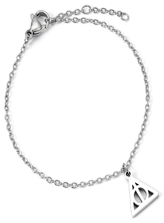 Harry Potter Deathly Hallows Stainless Steel Silver Chain Bracelet, One Size, Stainless Steel, No Gemstone - Image 1