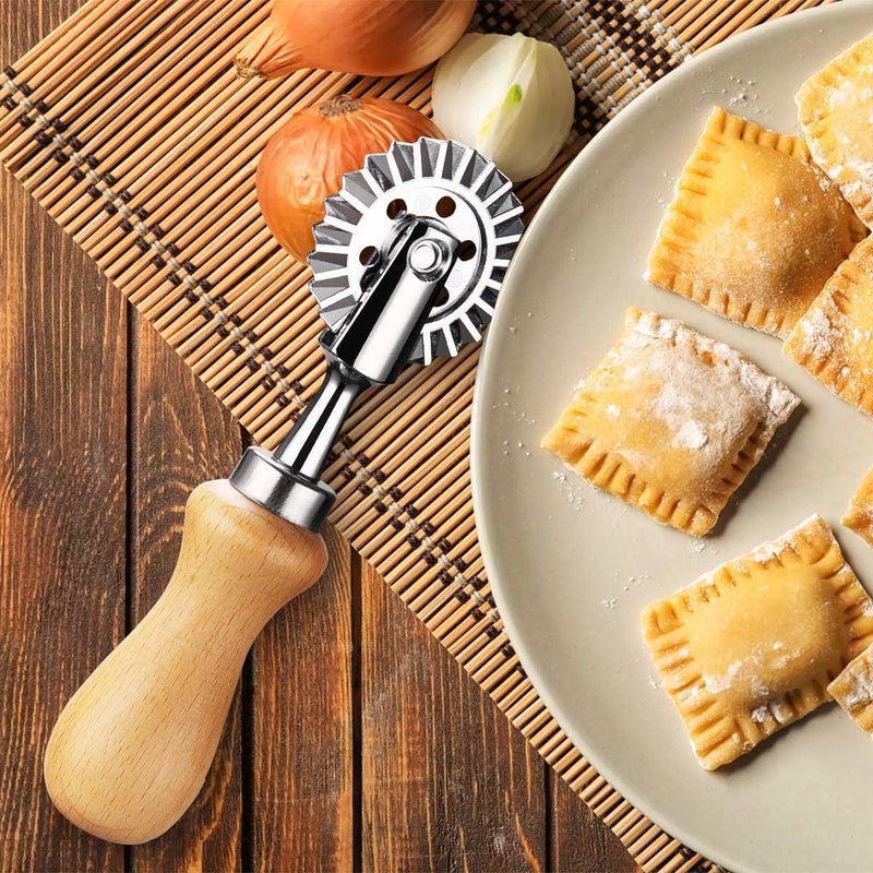 Achoulei Pasta Maker Cutter Wheel - Pastry Cutter Wheel - Dough Ravioli Pizza Cutter Wheel for Home and Kitchen, 1.3" - Image 5