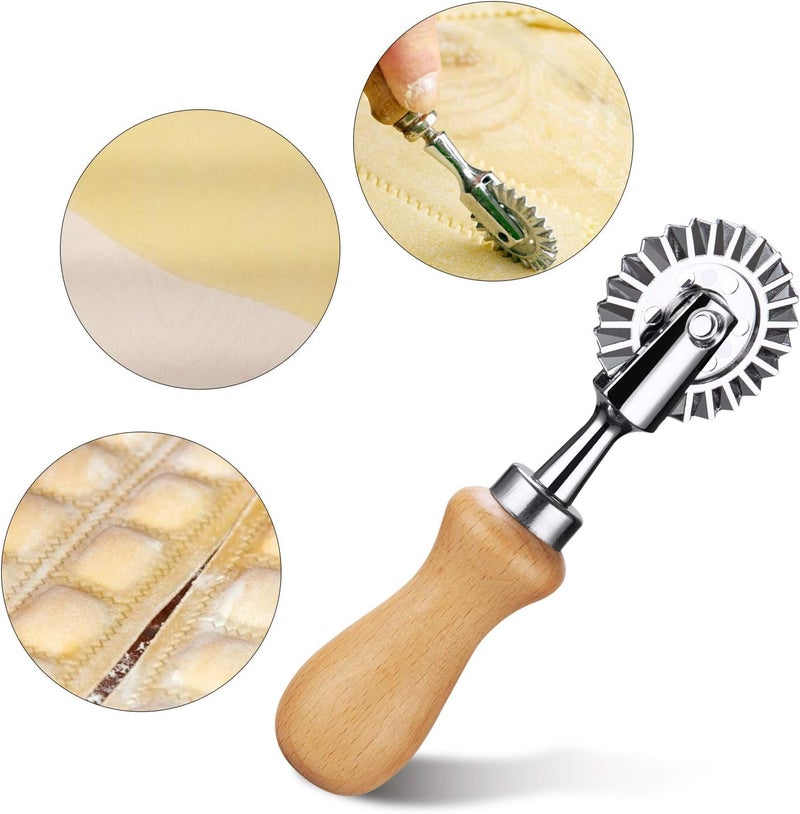 Achoulei Pasta Maker Cutter Wheel - Pastry Cutter Wheel - Dough Ravioli Pizza Cutter Wheel for Home and Kitchen, 1.3" - Image 3