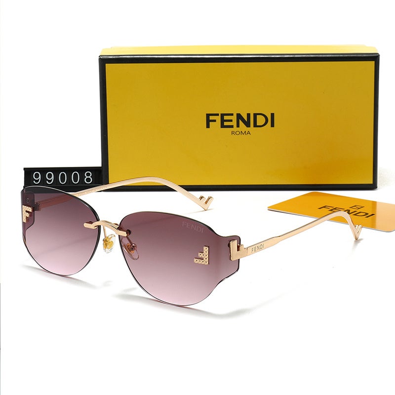 نظارة شمسية فندي Fendi نسائية بلا إطار وردي ذهبي | Fendi