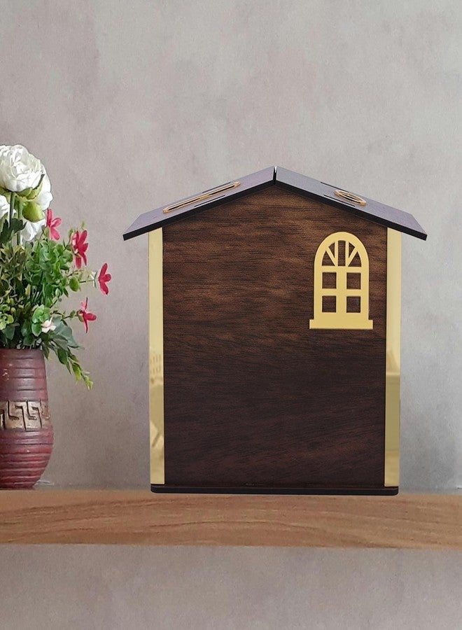 KESHAVAM Wooden Savings Bank Money Box – House-Shaped Piggy Bank with Multiple Slots – ₹1,00,000 Goal Tracker – Smart Coin & Cash Saving Box for Kids & Adults – Secure & Stylish Money Saving Organizer - Image 5