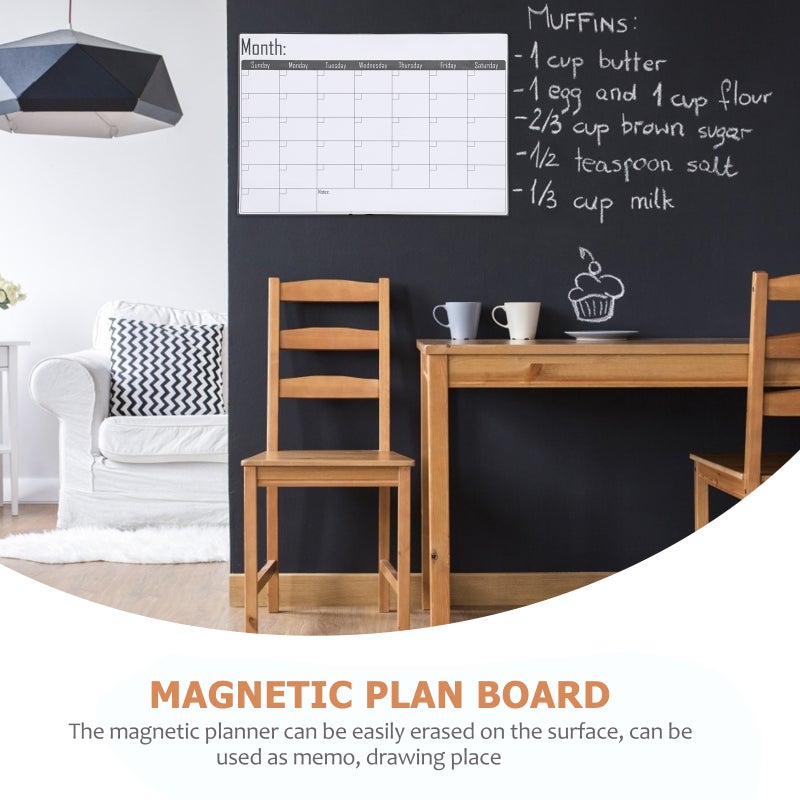 1pc Magnetic Plan Board Erasable Monthly Planner Refrigerator Schedule Board - Image 2