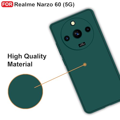 CEDO Back Cover for Realme Narzo 60 (5G) | Camera Bump Protection & Inner Velvet Fabric Lining | Ultra Slim Matte Soft Rubberised Case Cover (Green) - Image 5