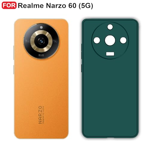 CEDO Back Cover for Realme Narzo 60 (5G) | Camera Bump Protection & Inner Velvet Fabric Lining | Ultra Slim Matte Soft Rubberised Case Cover (Green) - Image 2