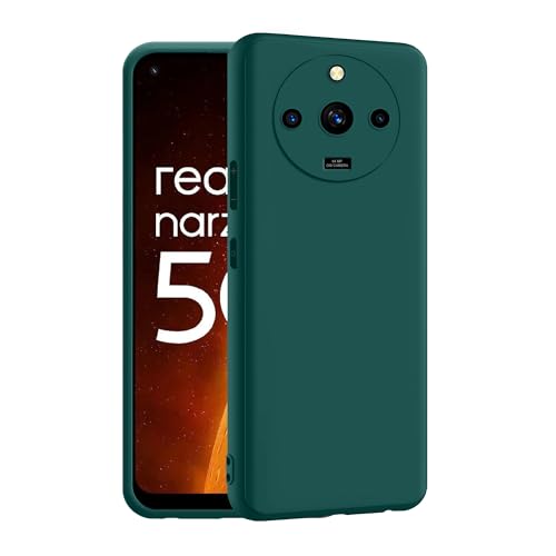 CEDO Back Cover for Realme Narzo 60 (5G) | Camera Bump Protection & Inner Velvet Fabric Lining | Ultra Slim Matte Soft Rubberised Case Cover (Green) - Image 1