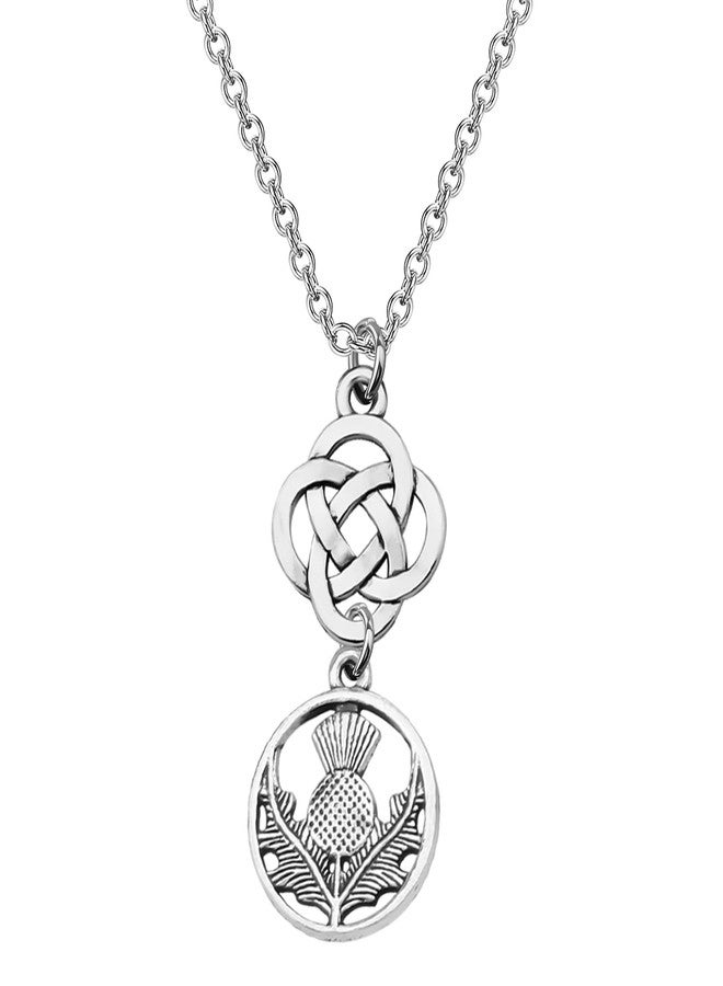bobauna Scottish Celtic Thistle Necklace/Earrings Sassenach Jewelry Scottish Thistle Gift (Scottish Celtic Thistle necklace) - Image 1