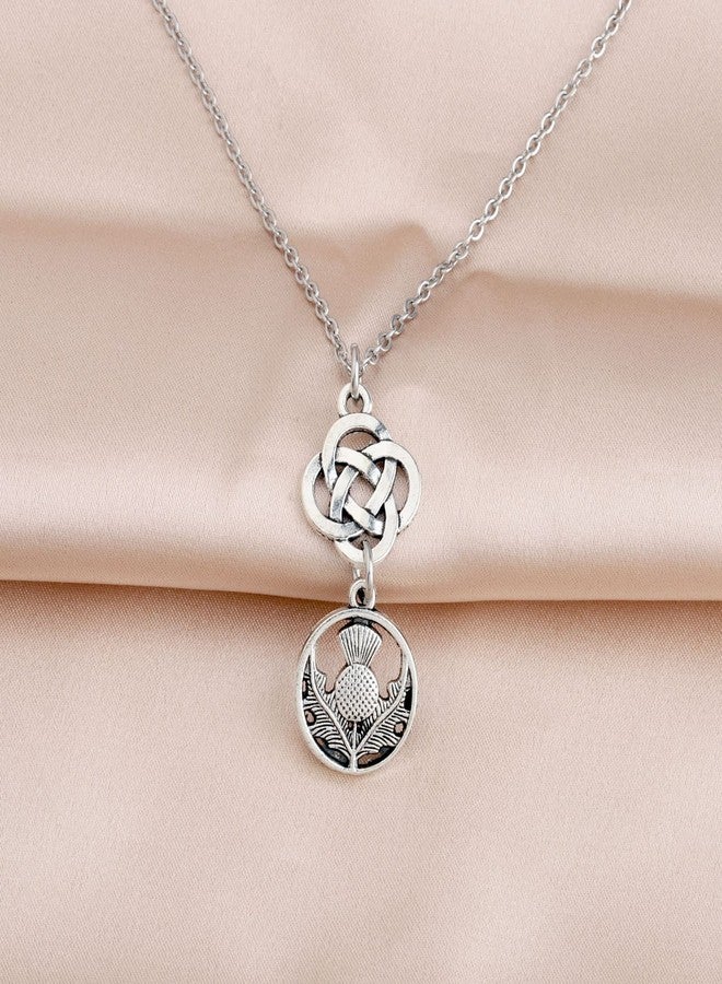 bobauna Scottish Celtic Thistle Necklace/Earrings Sassenach Jewelry Scottish Thistle Gift (Scottish Celtic Thistle necklace) - Image 2