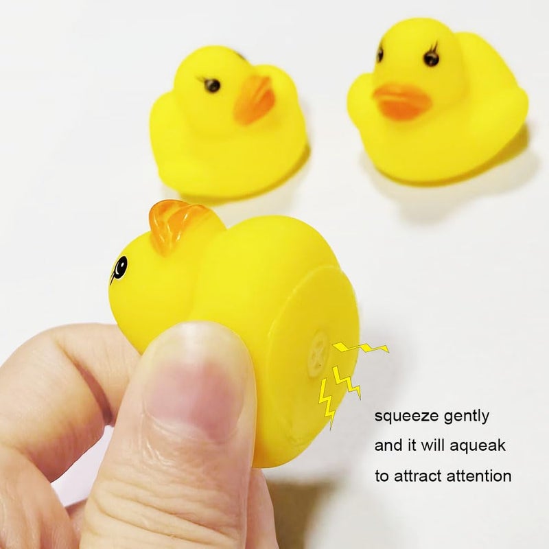 SOHAPY 100Pcs Mini Yellow Rubber Ducks Tiny Baby Shower Rubber Ducks, Squeak Fun Baby Yellow Rubber Bath Toy Float Fun Decorations for Shower Birthday Party Favors Cupcake Carnival Game Gift (100Pcs) - Image 4