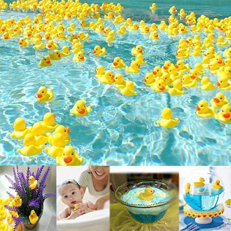 SOHAPY 100Pcs Mini Yellow Rubber Ducks Tiny Baby Shower Rubber Ducks, Squeak Fun Baby Yellow Rubber Bath Toy Float Fun Decorations for Shower Birthday Party Favors Cupcake Carnival Game Gift (100Pcs) - Image 5