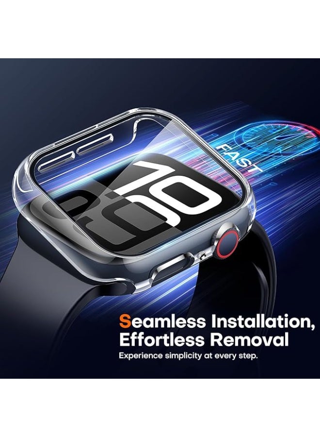 keloray Apple Watch Series 11 10 42mm case with Tempered Film Screen Protector, Full Protective Hard PC Bumper Touch Sensitive HD Screen Cover(42mm,Clear) - Image 4