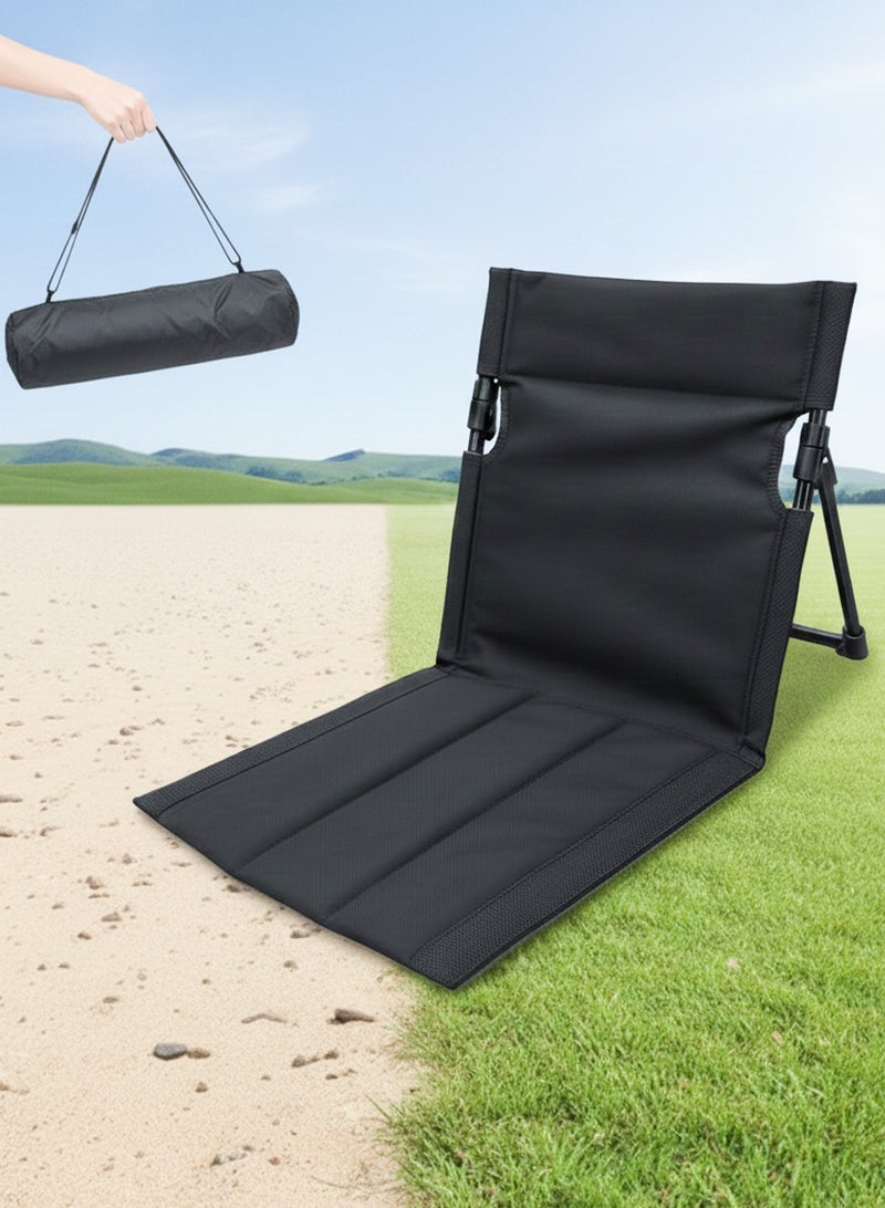 ISHWAZ Outdoors Relaxing Chair with Carry Bag for Sitting Sessions, Parks, Picnics, Beach, Travel, Trips, Ramadan Dinners & Stadium Use – Portable Beach Chair with Back Support – Camping Backrest Floor Chair - Image 1