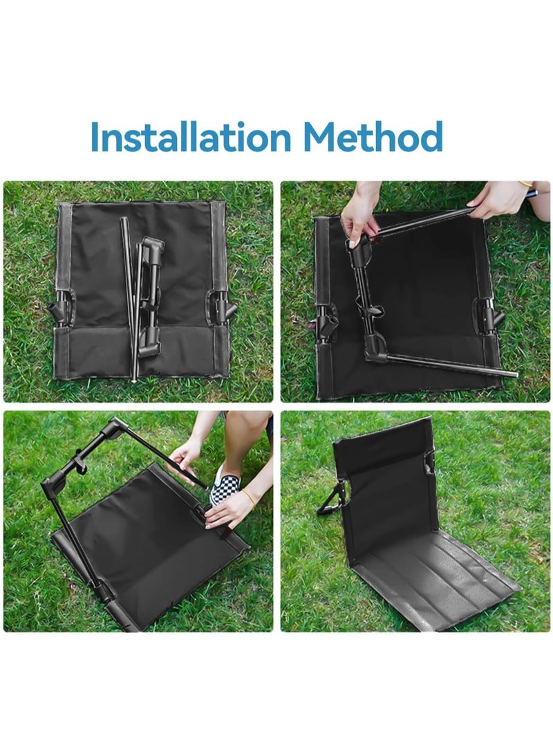 ISHWAZ Outdoors Relaxing Chair with Carry Bag for Sitting Sessions, Parks, Picnics, Beach, Travel, Trips, Ramadan Dinners & Stadium Use – Portable Beach Chair with Back Support – Camping Backrest Floor Chair - Image 4