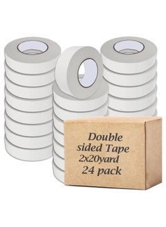MARKQ [Pack of 24] Double Sided Tape [2" x 20 Yards] Adhesive Sticky Tape for Arts, Crafts, Photography, Scrapbooking, Card Making, Gift Wrapping & Office School Stationery Supplies  - Image 1