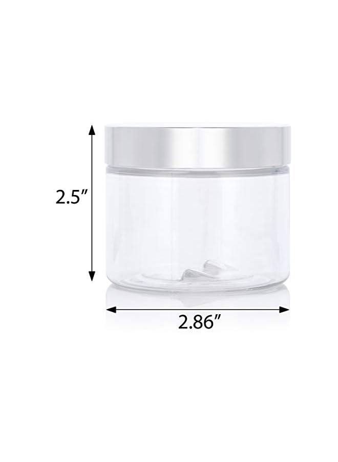 Zaboon Plastic (Bpa Free) Refillable Low Profile Jar With Silver Metal Overshell Lid  6 Oz (12 Pack) + Spatulas And Labels - Image 2