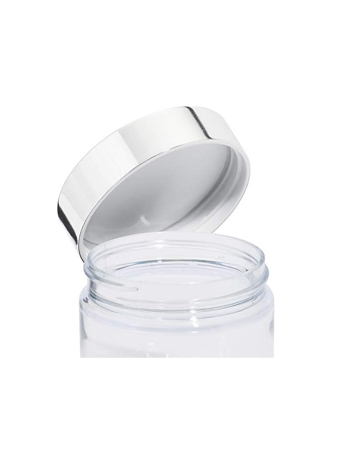 Zaboon Plastic (Bpa Free) Refillable Low Profile Jar With Silver Metal Overshell Lid  6 Oz (12 Pack) + Spatulas And Labels - Image 4