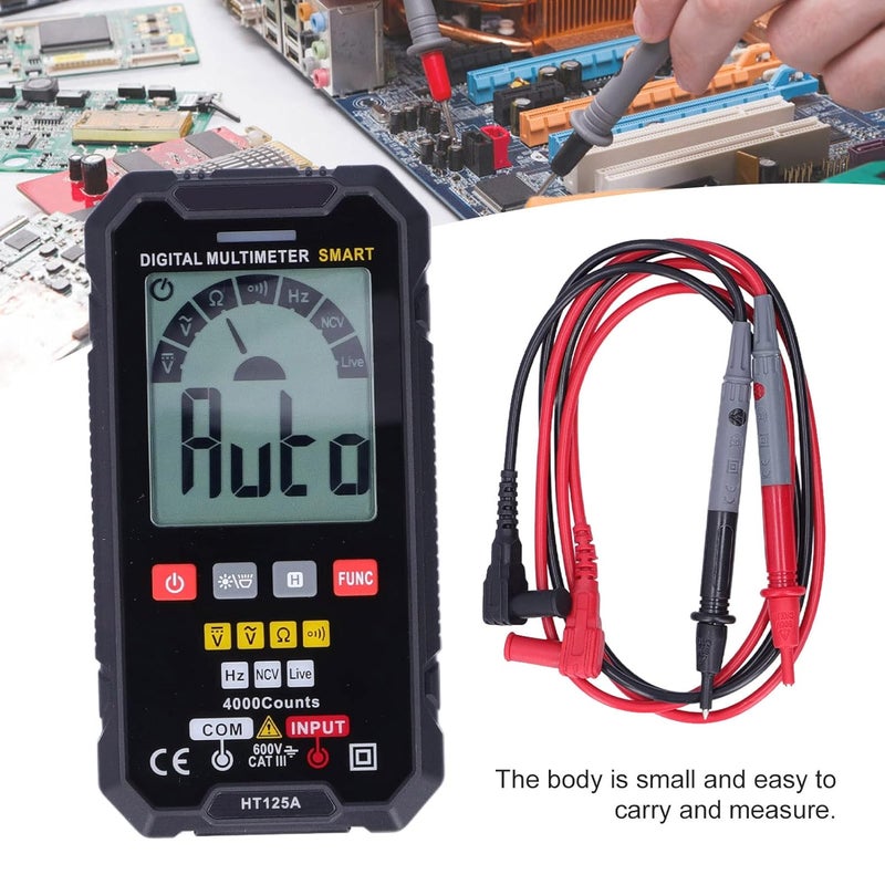 HT125A Digital Multimeter AC DC Voltage Tester with Large Display NCV Function and Light - Image 5